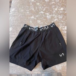 5 inch inseam “ TLF gymshark youngla gym shorts men’s medium black